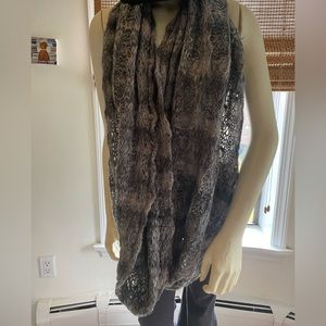 Grey Knit Infinity Scarf